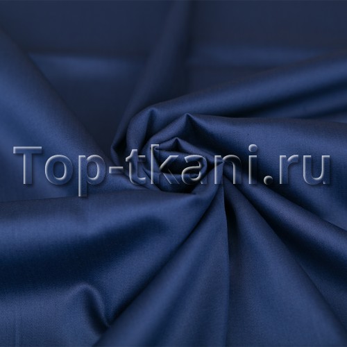 Сатин г/к - Сапфир (цвет темно-синий) (мерсеризованный, ширина 228 см, пр-во Азербайджан)